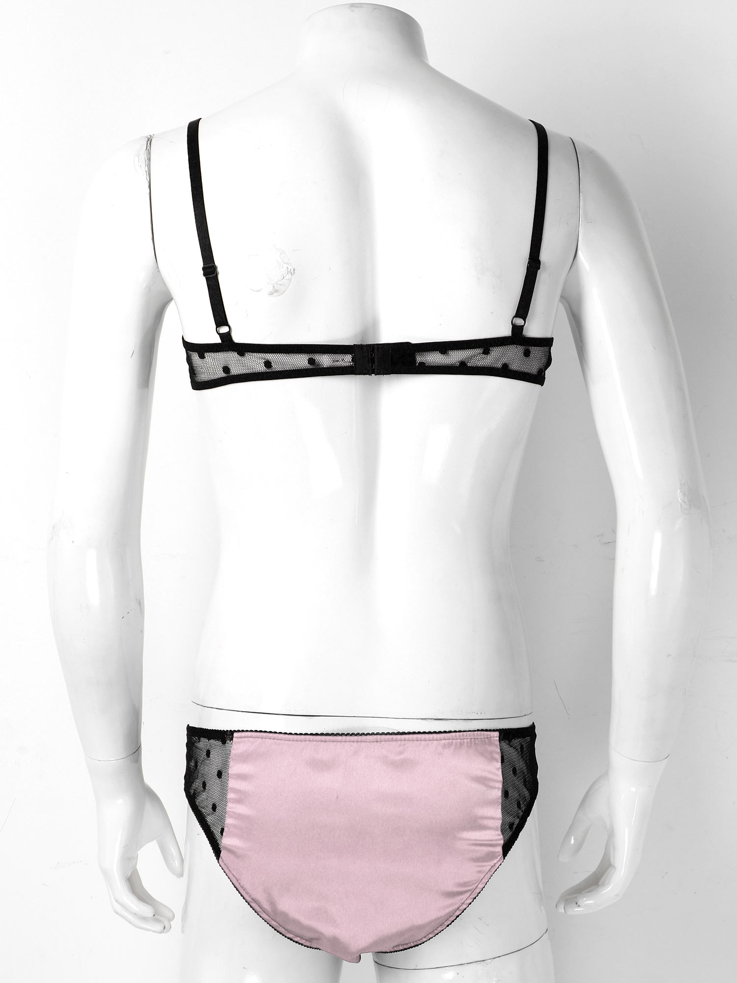 ผู้ชายซาตินชุดชั้นใน Sissy ชุด - Sheer Mesh Bra บทวิจารณ์และราคา