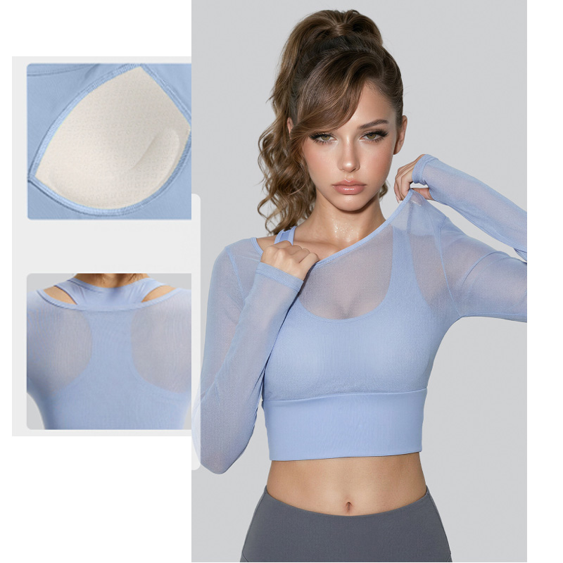 เสื้อครอปโยคะแขนยาวผ้าตาข่ายบา - Sheer Mesh Bra บทวิจารณ์และราคา